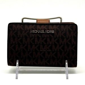 Michael Kors Medium Jet Set Travel Zip Chain Bifold Wallet - Brown Signature